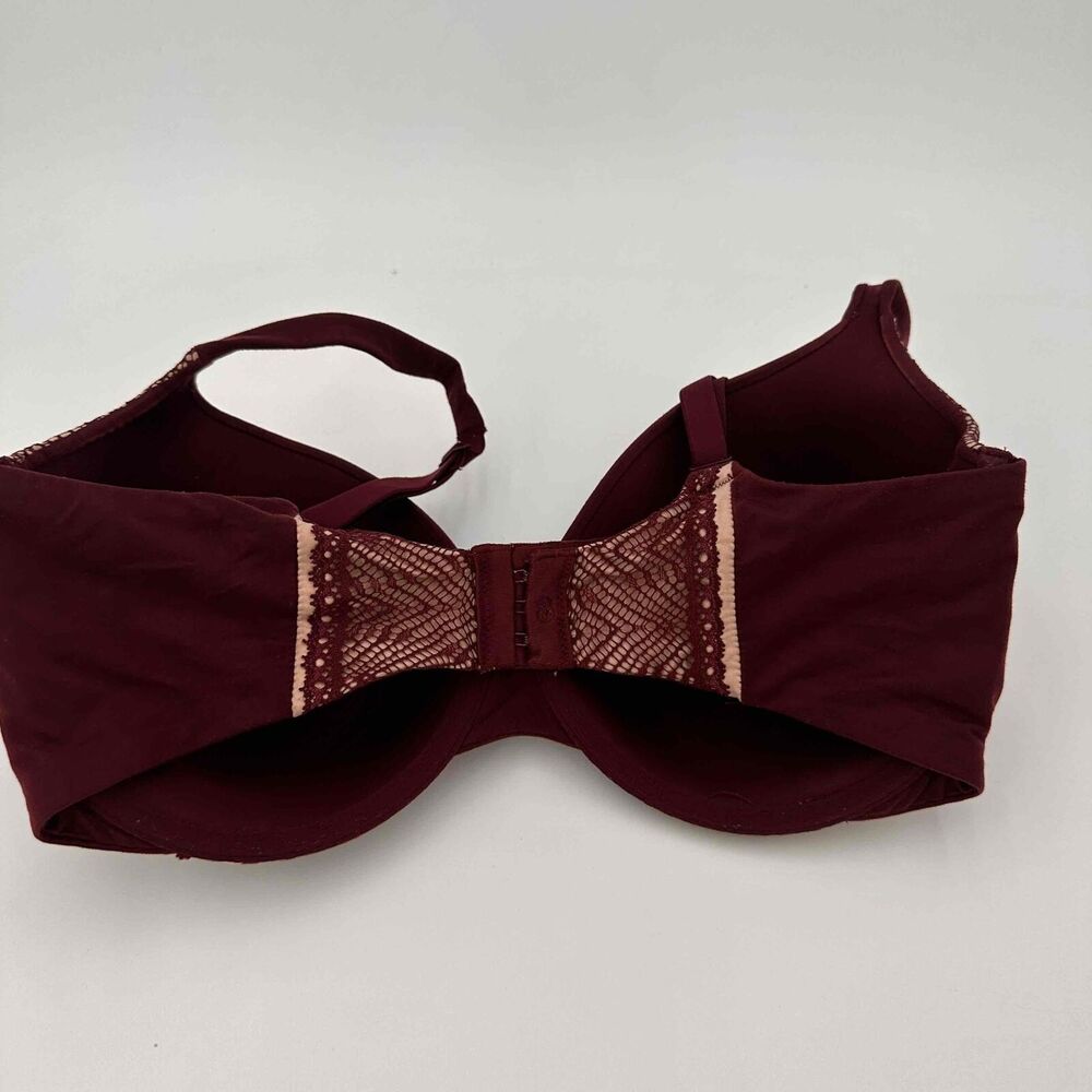 Victoria's Secret Body By Victoria Lined Perfect Coverage Burgundy Bra 34DDD - Picture 4 of 7